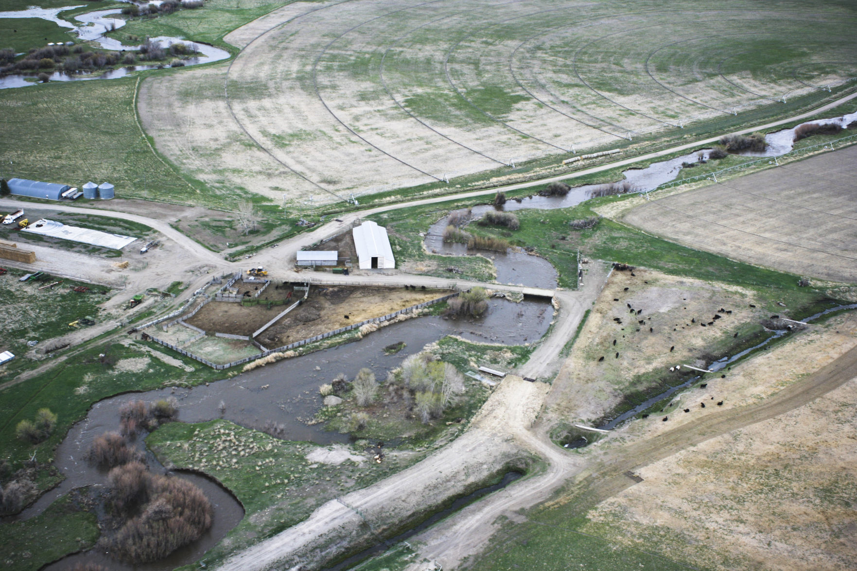 Aerial view of flooding in the Helena area